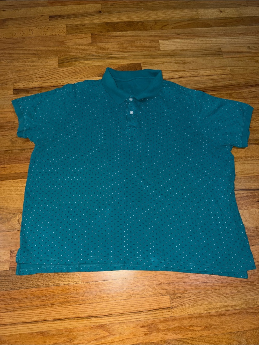 Men's Teal Polo with Microdot Detail